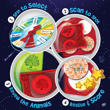 Imagimake Rescue Quest–Animals & Habitats | Spin, Discover & Rescue Animals | Educational Toys