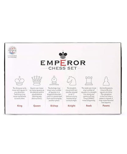 Ratna's Emperor Chess Set Board Game with Folding Chess Board and Black & White Chessmen's for Kids & Adults