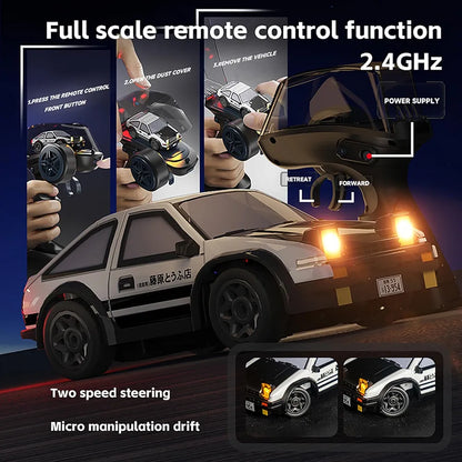 RC Drift Car New AE86 Mini Desktop Remote Control Car 1/64 RC Drifting Racing Vehicle 2.4G Full Scale Electric Toy Boys Cars
