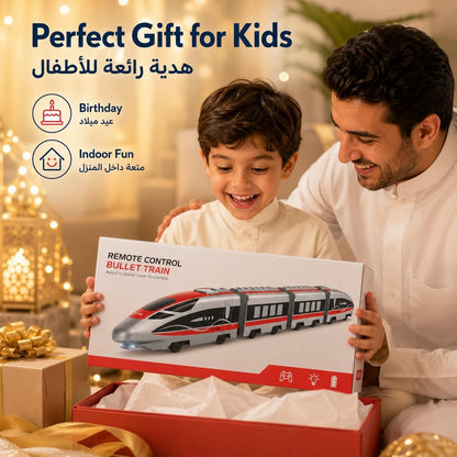MIANQI Remote Control Train, High Speed Railway RC Bullet Train with 2.4GHz Controller, Rechargeable Battery Sound and Light, Indoor Toy Gift for Kids