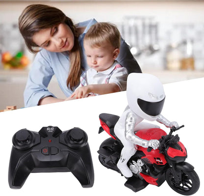 Naroote RC Motorcycle, High Speed RC Stunt Motorcycle Toy with Cool Light Effects and Powerful Electric Motor, Flexible Handling, for Stunt Enthusiasts (Red)