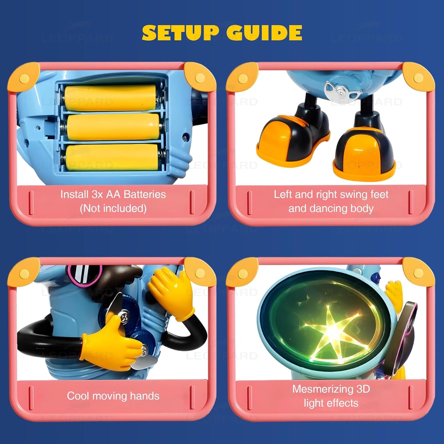 The Little Ones Dancing MR Rock Toys - Mr Rock Dancing Toy for Kids with Vibrant Light Effect & Musical Sound, Robot Toys for Kids, Best Birthday Gifts for Toddlers