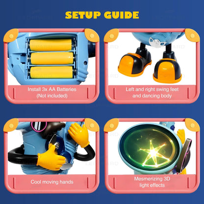 The Little Ones Dancing MR Rock Toys - Mr Rock Dancing Toy for Kids with Vibrant Light Effect & Musical Sound, Robot Toys for Kids, Best Birthday Gifts for Toddlers