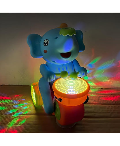 Jollyora Elephant Toys Electric Blowing Ball Elephant Bump & Go with Musical & Light- Pack of 1 - Color May Vary
