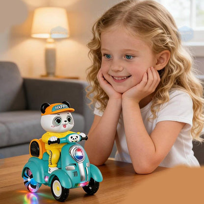 DZLING Panda Stunt Four-Wheeler Toy for Kids | Musical Rotating Panda Scooter with Flashing Lights & 360° Stunt Action | Battery Operated Fun Bike Toy...