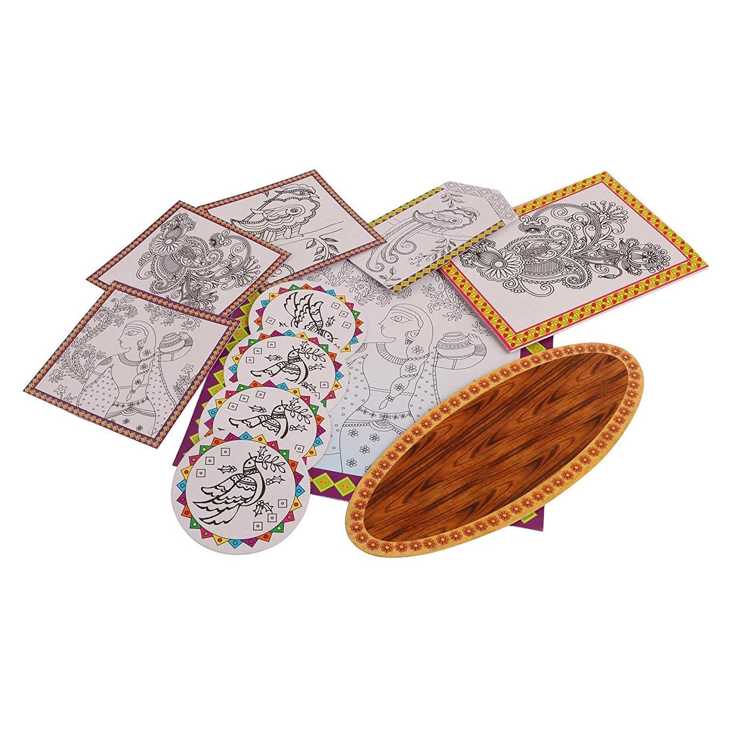 Madhubani Art, Madhubani Painting Set, Art Kit for Kids Traditional and Contemporary Multi Color