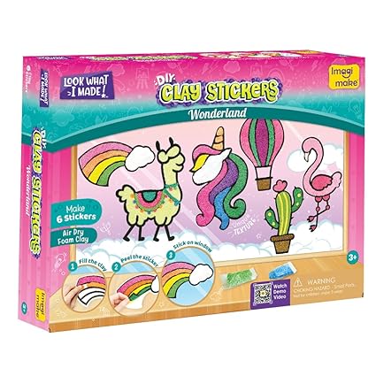 Imagimake Clay Stickers: Wonderland | Create 6 Unique DIY Stickers Using Air Dry Clay | No Mess, Travel-Friendly | Return Gifts for Kids Ages 3,4,5,6,7,8