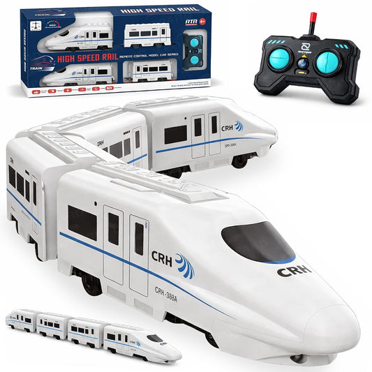 The Little Ones Remote Control Train Set - RC Toy Train with Track Set for Kids Boys & Girls Train Set Toys with Light Sound & Spray Flashing Light,...