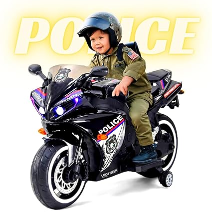 Parultoys R1 Police Sports Ride on Battery Bike for 3-7 Years Kids/Children/Toddlers/Boys/Girls with 12V Battery Operated/Music System/Working...
