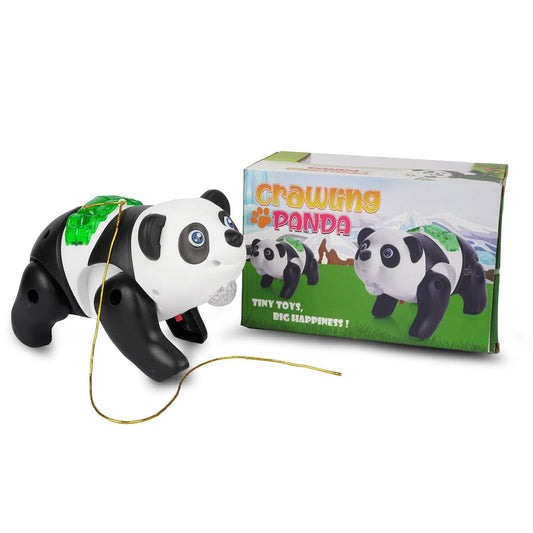 Asian Interactive Crawling Panda Toy – Musical Light-Up Toy with LED Lights, Music, and Pull-String Control for Kids