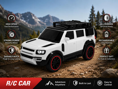 Braintastic RC Defender Remote Control Off-Road SUV Car for Kids, 2.4GHz Rechargeable RC Toy Car with LED Lights, Full Function, High-Speed Racing Vehicle...