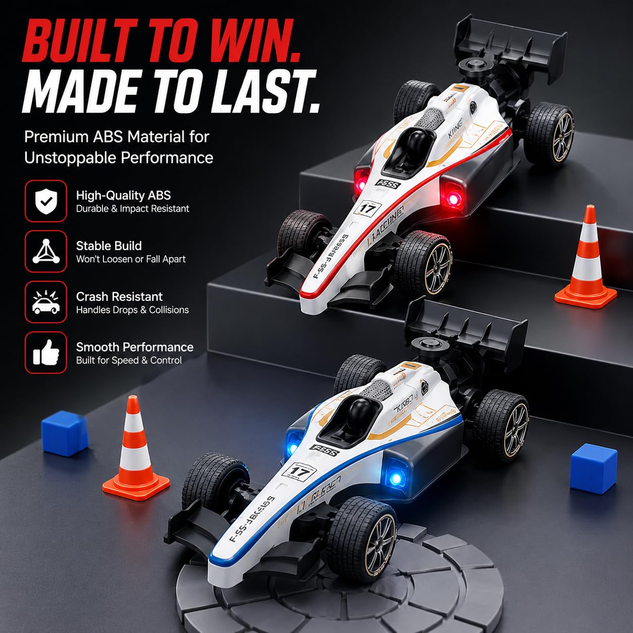 Goyal's Formula Speed Remote Control RC Car with Smoke Spray Scale 1:14 with Realistic Sound, Light & Spray Flame - Rechargeable with Easy C-Type...