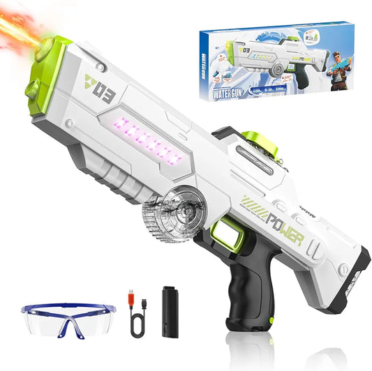 Electric Water Gun for Adults Kids,Powerful Automatic Squirt Gun with Light,High Powered Water Blasts,Auto Refill Long Range,Pool Party Swimming Outdoor Summer Toy Game for Boy Girl