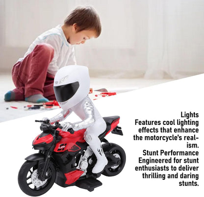 Naroote RC Motorcycle, High Speed RC Stunt Motorcycle Toy with Cool Light Effects and Powerful Electric Motor, Flexible Handling, for Stunt Enthusiasts (Red)