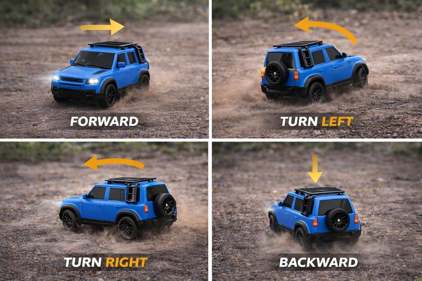 Prime Brands Remote Control Car for Kids & Adults, 50 Km/h High Speed RC Car with LED Headlights, 60+ Feet Range, Type-C Rechargeable Off-Road SUV Toy...