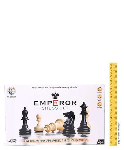 Ratna's Emperor Chess Set Board Game with Folding Chess Board and Black & White Chessmen's for Kids & Adults