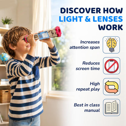 Smartivity Telescope Toy for Kids Age 8, 9, 10, 11, 12, 13, 14 Years Old | Measure Height & Distance | Birthday Gift for Boys & Girls | DIY Science...