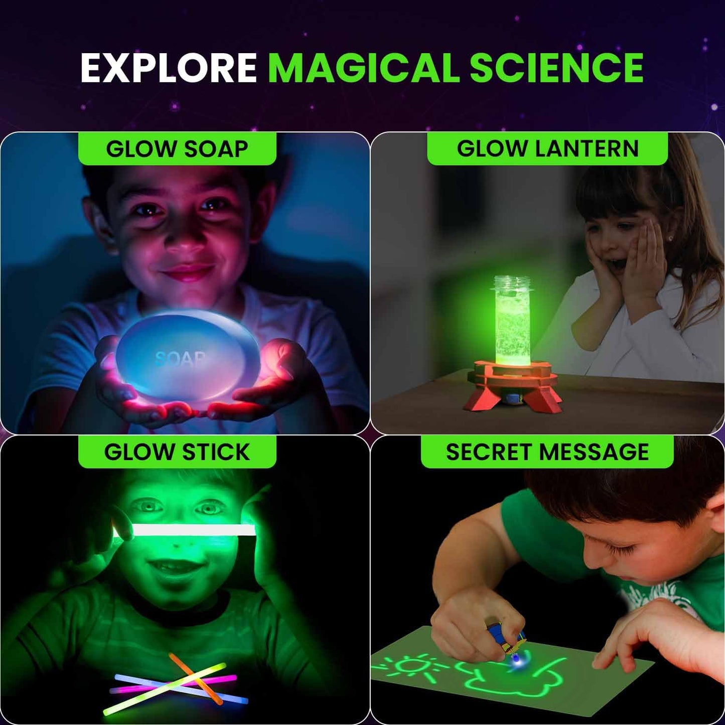 Smartivity Glow Magic Science Kit for Kids Ages 6-8-10-12 Years | 20 Amazing Glow in The Dark Science Experiments I Birthday Gifts for Boys & Girls 6,7...