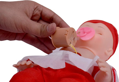 Crackles Baby Girl Doll with Crying Sound Effects and Pacifier- Random Color and Dress Will be Sent