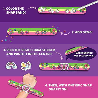 Skillmatics Craft Activity - Snap Bandz, Unicorns & Princesses, DIY Art & Craft Activity, Mess-Free, Creative Kit