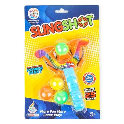 Ratnas Slingshot Pull Back Power Blaster Catapult Gulel Shooter Archery with Plastic Balls for Kids 5+ Years