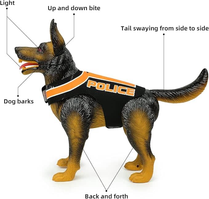 Robot Dog Smart Puppy Police Dog Toy Mobile German Shepherds Dog Toy Puppy Toy 3-6 Years