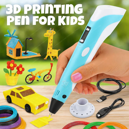 3D Pen with Adapter| 3D Pen for Kids| 3D Pen with 3 * 1.75MM PLA Filaments 10m Each