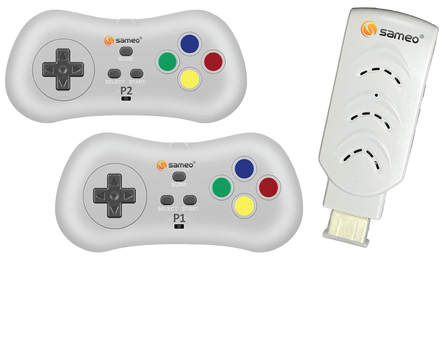 Sameo Micro Genius 2.0 8-Bit HDMI Gaming Console | 800 Built-in HD Games | Plug & Play TV Game Stick | 2 Wireless Controllers | HDMI Compatible | BIS...