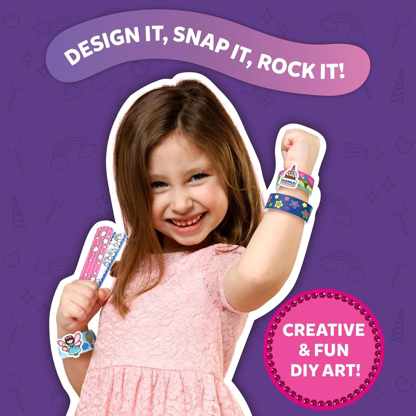 Skillmatics Craft Activity - Snap Bandz, Unicorns & Princesses, DIY Art & Craft Activity, Mess-Free, Creative Kit