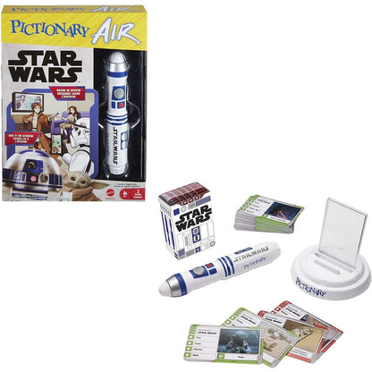 Pictionary Air Star Wars Family Drawing Game for Kids and Adults with R2-D2 Lightpen and Two Levels of Clues
