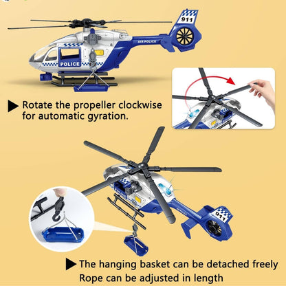 Police Air Rescue Helicopter Toy with Lights and Sounds, 15 x 4.3 x 4.3 inches (Police Planes)