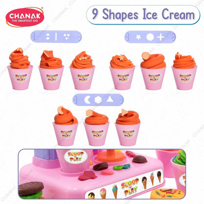 Scoop 'n' Play Clay Dough Ice Cream Maker Set for Kids, Safe Non-Toxic Dough Ice Cream Maker