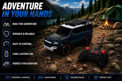 Braintastic RC Defender Remote Control Off-Road SUV Car for Kids, 2.4GHz Rechargeable RC Toy Car with LED Lights, Full Function, High-Speed Racing Vehicle...