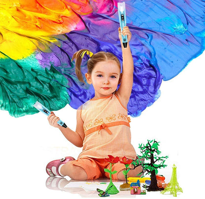 3D Pen with Adapter| 3D Pen for Kids| 3D Pen with 3 * 1.75MM PLA Filaments 10m Each