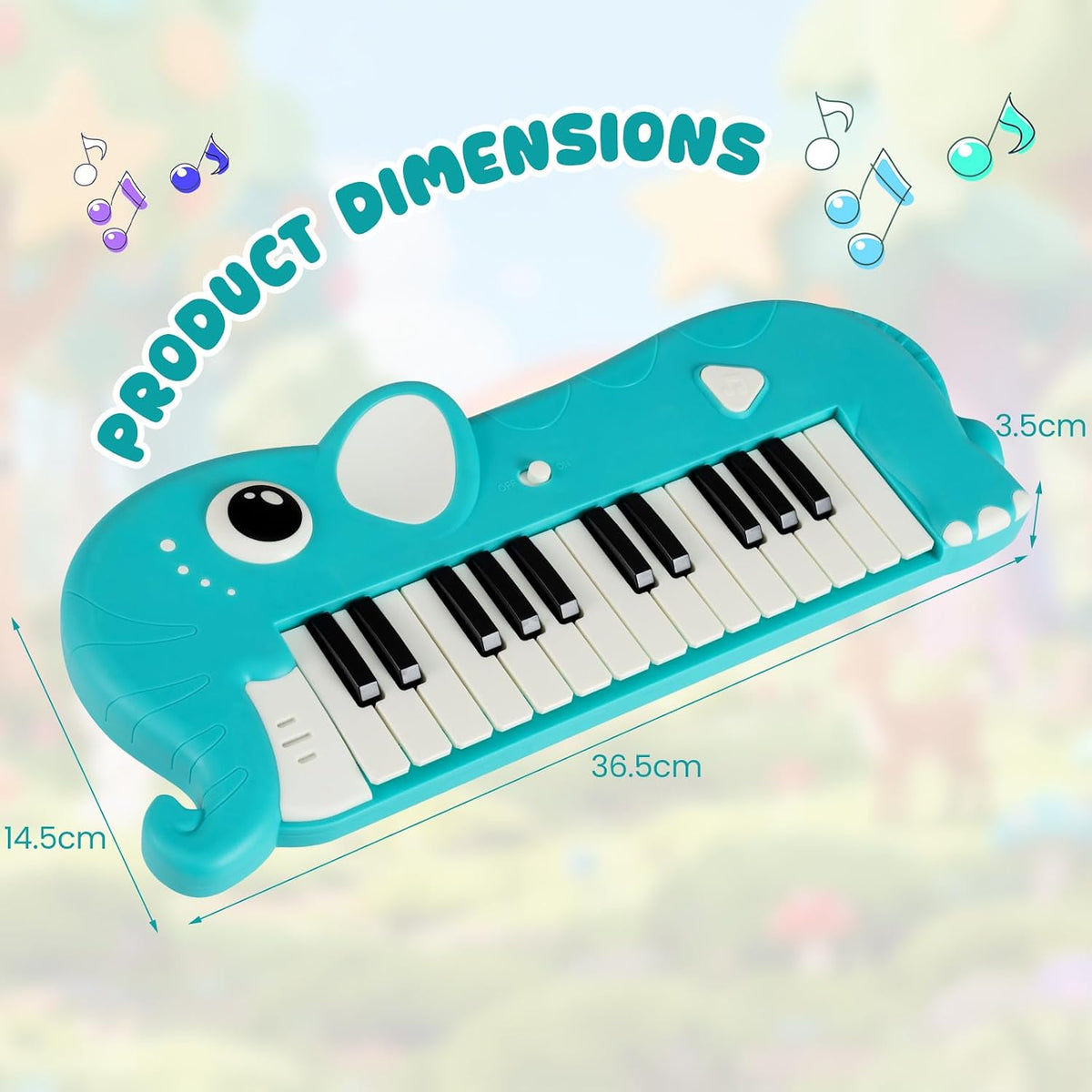 HONEY JOY 25-Key Kids Piano Keyboard, Elephant Shape Toy Digital Piano with Built-in Music & Light, Portable Musical Instrument, Musical Learning Toy...