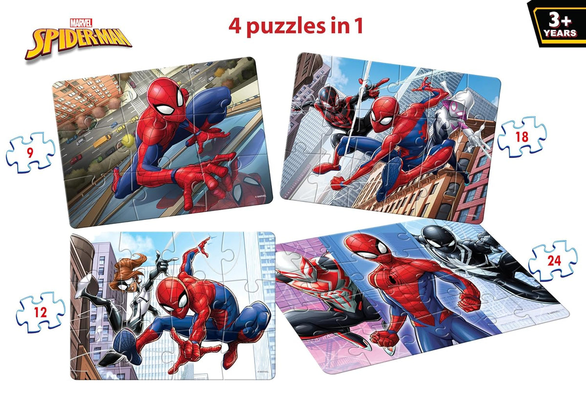 Prem Ratan Spiderman Jigsaw Puzzle for Kids - 4 in 1 Set