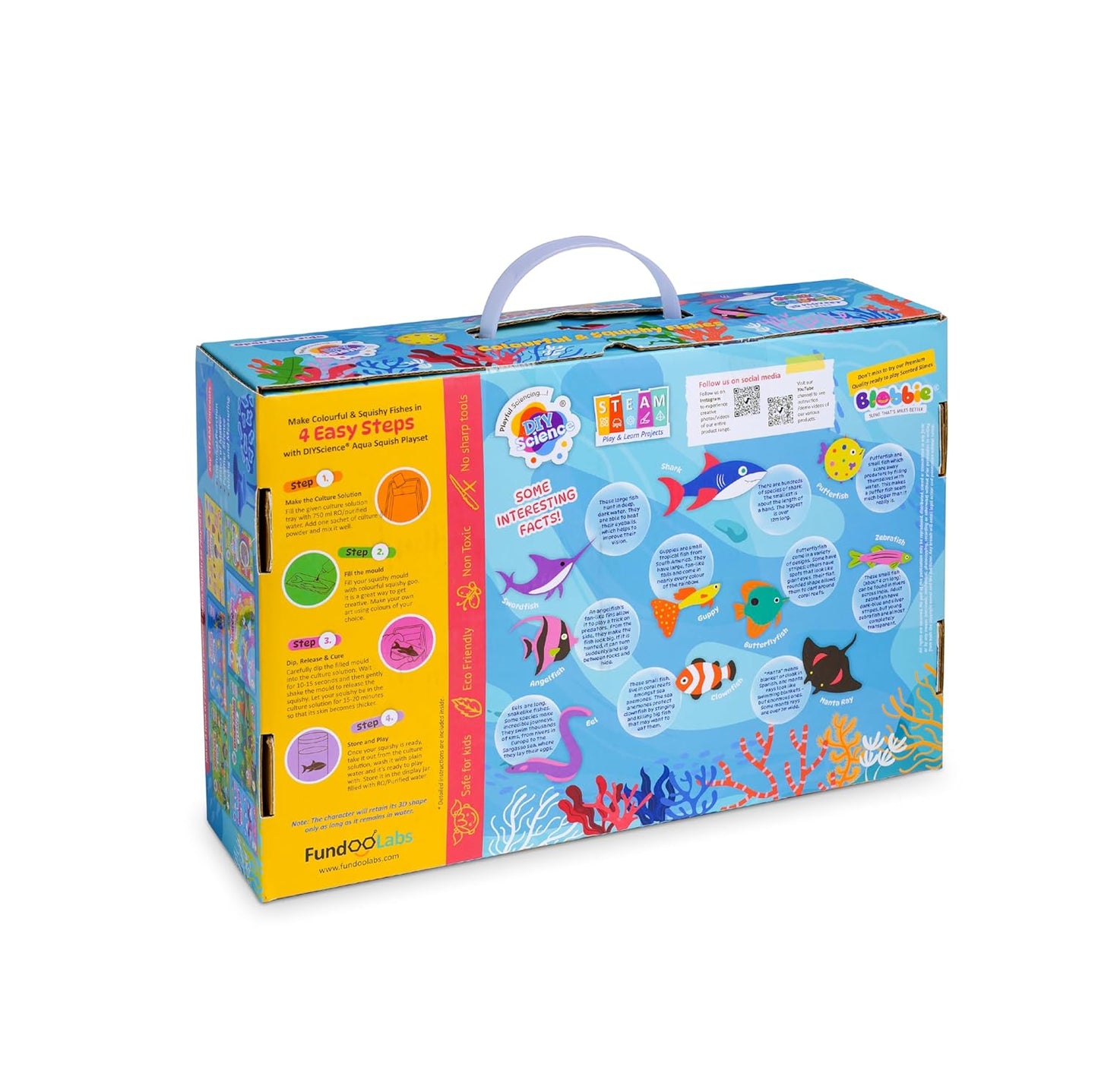 Aquarium Aqua Squish Kit | Make More Than 60 3D Colourful, Soft and Squishy Fishes