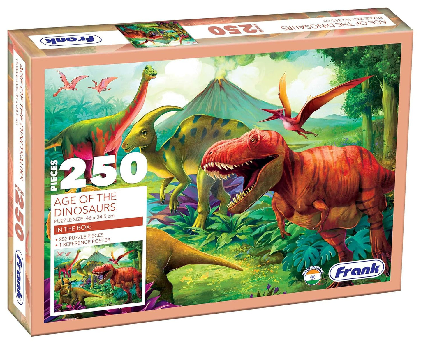 Frank Age of The Dinosaurs Jigsaw Puzzle (250 Pieces) for Kids Above 9+ Years - Fun & Challenging Brain Booster Games