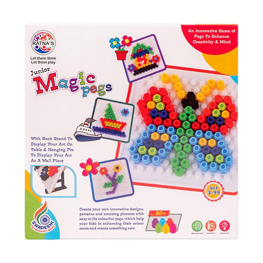 RATNA'S Plastic Magic Pegs for Kids to Create Their Own World Out of Pegs