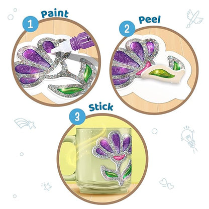 Jelly Stickers – Flowers & Butterflies | 3D Gel Stickers Craft Kit for Kids | Window, Bottle & Mug Decoration | Non-Toxic Glass Paints | Age 3+