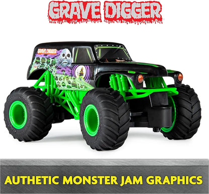 Monster Jam Official Grave Digger Remote Control Monster Truck, 1:24 Scale, 2.4 GHz, for Ages 4 and Up, Pack of 1, Multicolor