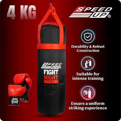 SPEED UP Fight Night Junior Plus Boxing Set, Boxing Kit for Kids with Punch Bag & Gloves