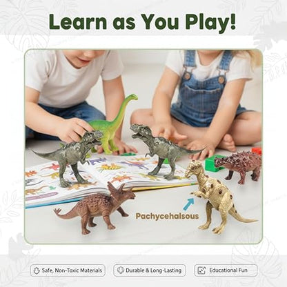 SHAKTISM Dinosaur Toys Set, 6 Pieces Realistic Figures, Educational Pretend Play Set for Kids 3+ Years (Dinosaur 6Pc D1)