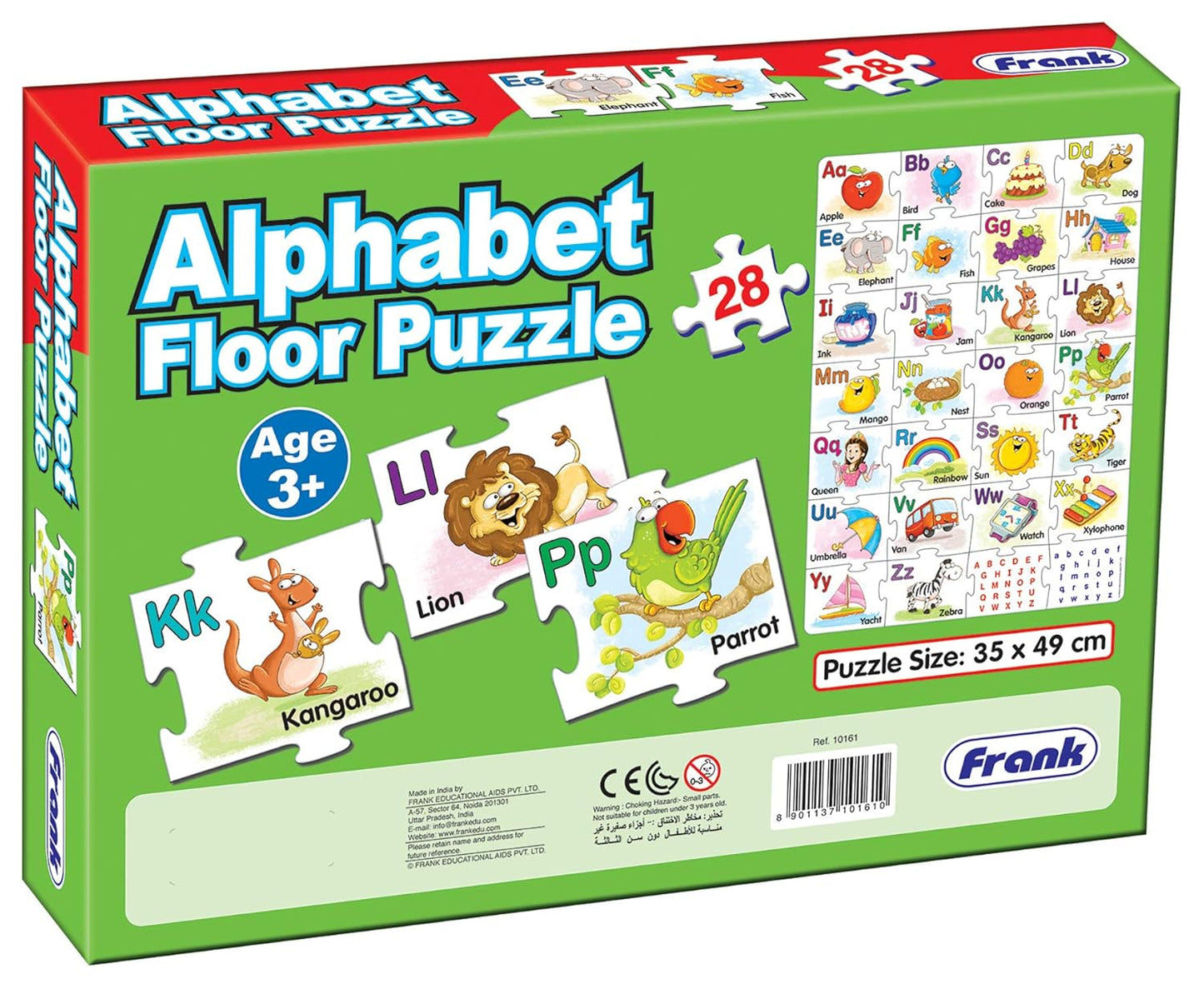 Frank Alphabet Floor Puzzle (28 Pieces) - Early Learner Jigsaw Puzzle with Alphabets, Images for Kids 3 Years and Above