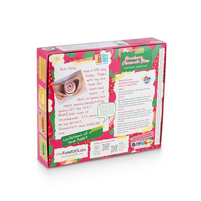 Strawberry Cheesecake 2-in-1 Slime Kit | Make Ultimate Strawberry & Cheese Scented Slime | Strawberry Toppings | Super Stretchy and Satisfying | Ideal for Gifting | Age 8+