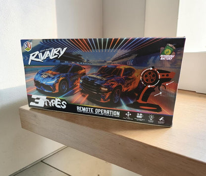 Rivalry Drift Racer Car, 1:18 Scale, Black | 4-Way Full Function, Rechargeable Battery, Dynamic Lights, Ages 4+, Durable Build