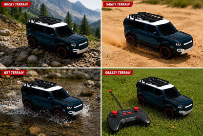 Braintastic RC Defender Remote Control Off-Road SUV Car for Kids, 2.4GHz Rechargeable RC Toy Car with LED Lights, Full Function, High-Speed Racing Vehicle...