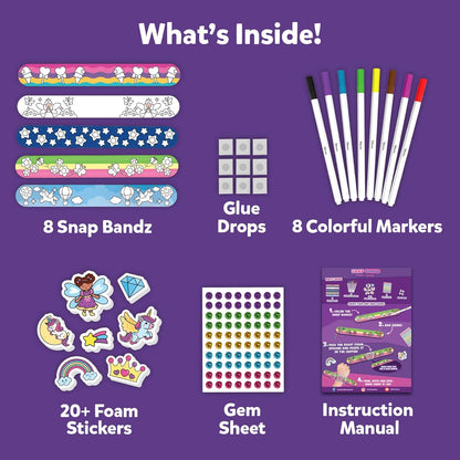 Skillmatics Craft Activity - Snap Bandz, Unicorns & Princesses, DIY Art & Craft Activity, Mess-Free, Creative Kit