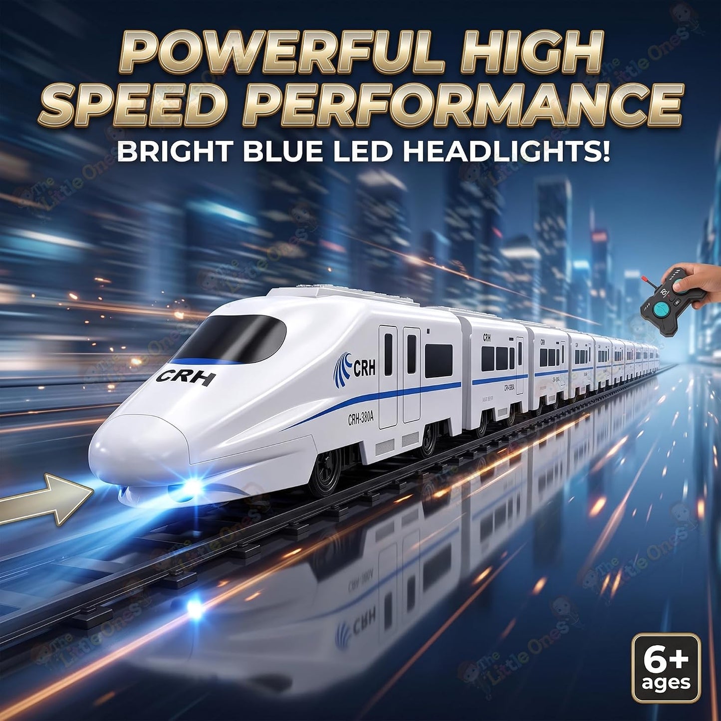 The Little Ones Remote Control Train Set - RC Toy Train with Track Set for Kids Boys & Girls Train Set Toys with Light Sound & Spray Flashing Light,...