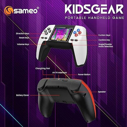 SAMEO KIDSGEAR Controller Shaped Handheld Console Built-in 520 Retro Game (Graphite Grey)
